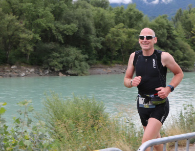 Peter nach gut 2km auf der Laufstrecke