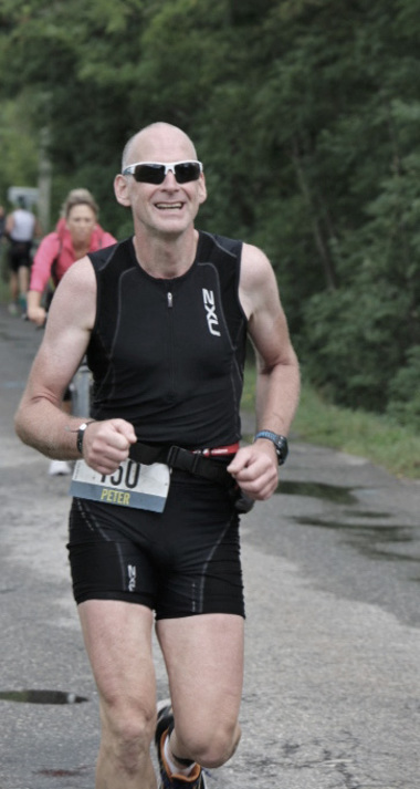 Peter nach gut 9km auf der Laufstrecke